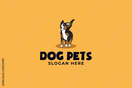 dog pets with terrier logo for animals clinic and shop