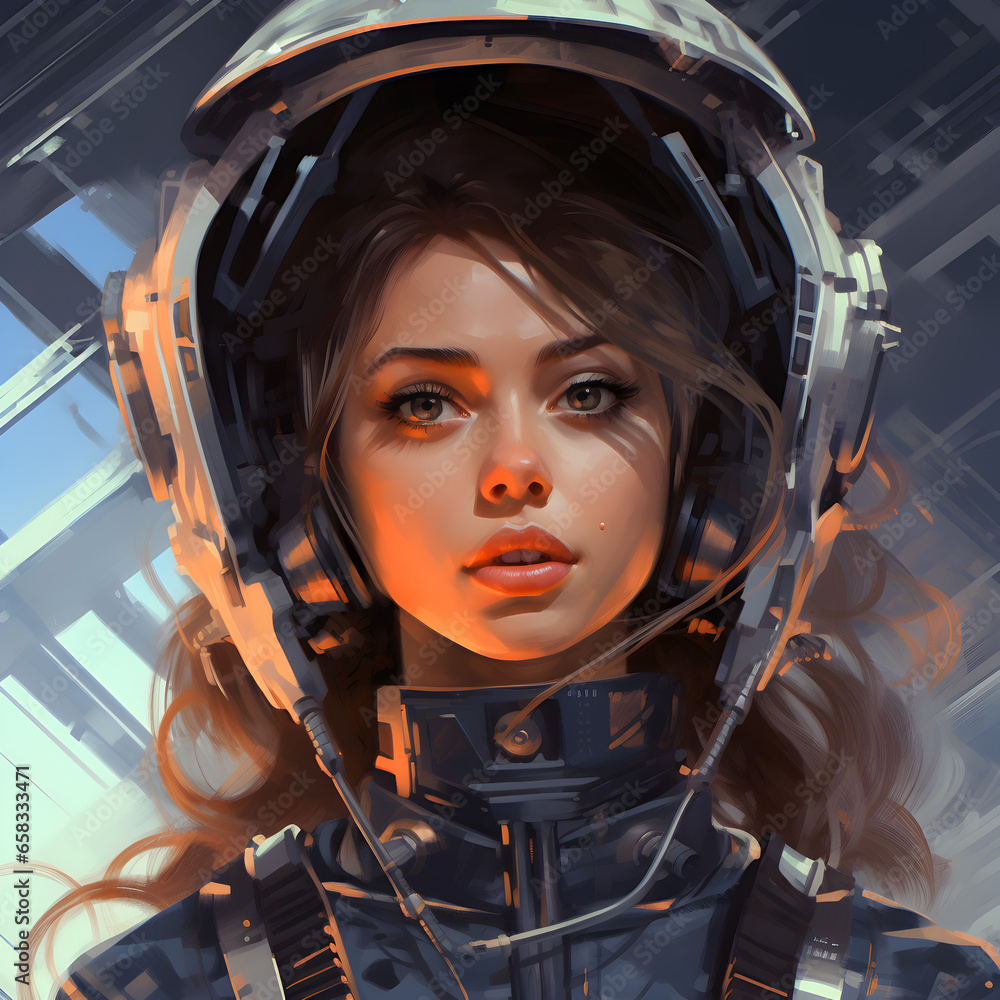 Fototapeta premium 3d Art character of beautiful girl