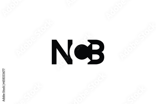 Monogram Letter NCB Negative Space Modern Initial Logo Design ,NCB linked circle uppercase monogram logo