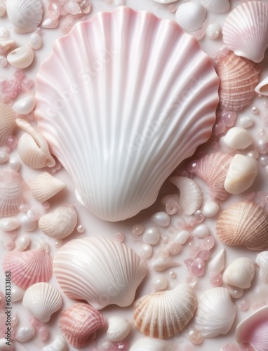 Sparkling white seashells shell, sea,