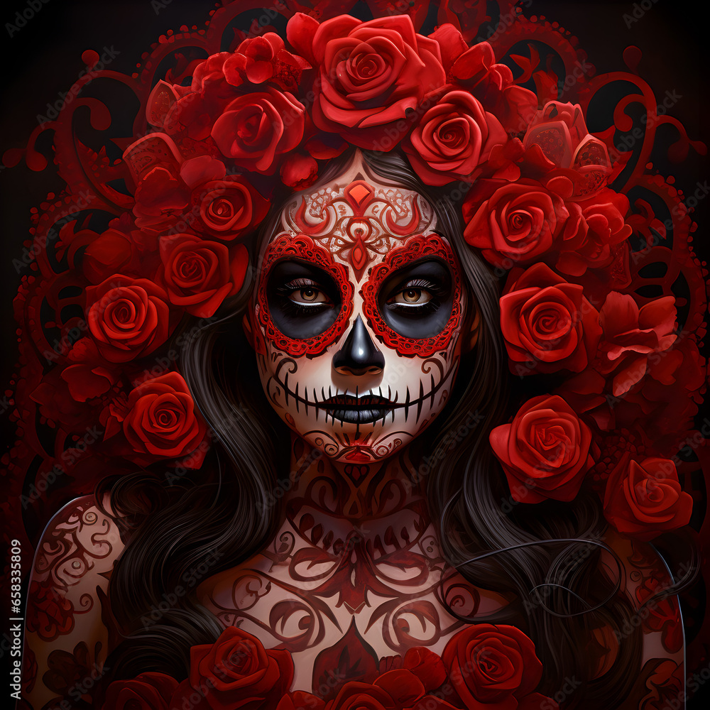 Sugar skull art of woman