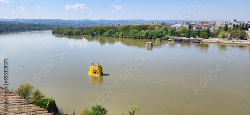 View of the Danube near Belgrade in Serbia in springtime photo