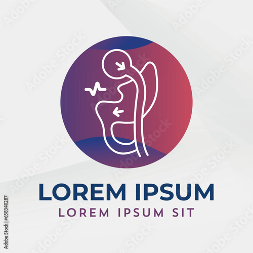 Gastric Bypass Logo Roux-en-Y (RNY) Weight Loss Surgery Logo vector illustration icon design
