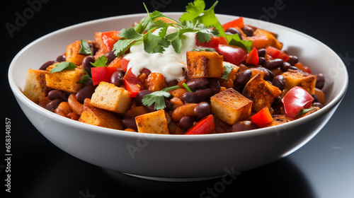 A bowl of capsicum and quinoa salad UHD wallpaper Stock Photographic Image