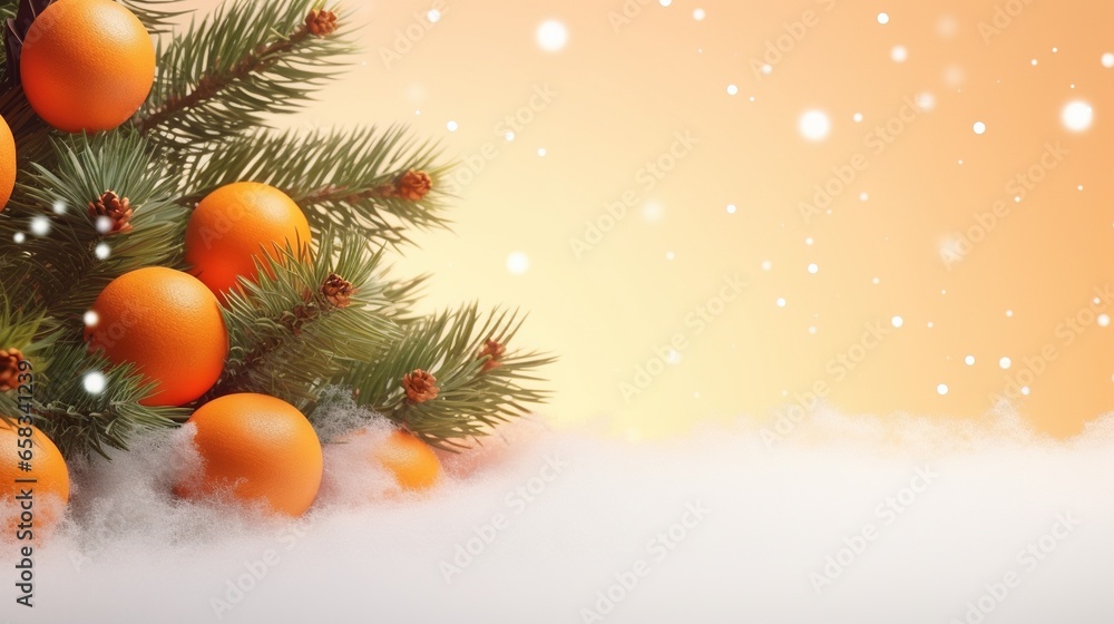  a christmas tree with oranges and pine cones on it.  generative ai