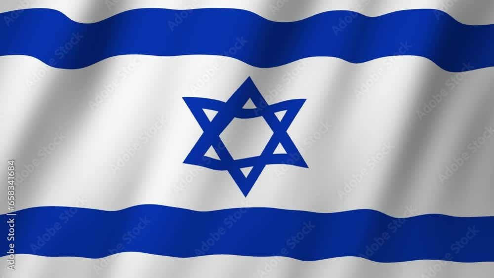 Israel Flag. National 3d Israel flag waving. Flag of Israel footage ...