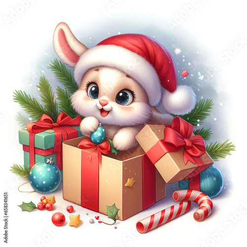 Cute little bunny opening a...
