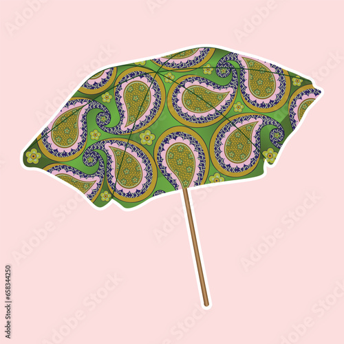 Wedding decorative umbrella Vector. Wedding decorations colorful theme mehndi decorations illustration. Traditional wedding decorative elements.