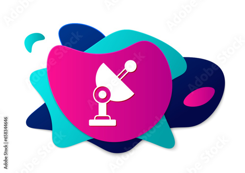 Color Radar icon isolated on white background. Search system. Satellite sign. Abstract banner with liquid shapes. Vector