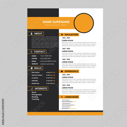 Professional Resume CV vector Graphic Templates