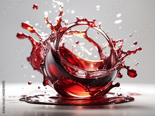 Red wine splash and close up