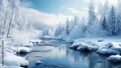 winter river in the forest