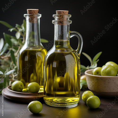 olive oil bottle natural table leaf olives