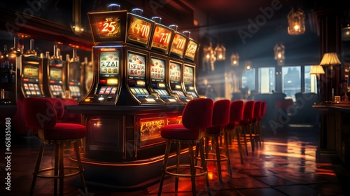 slot machine room with classic style