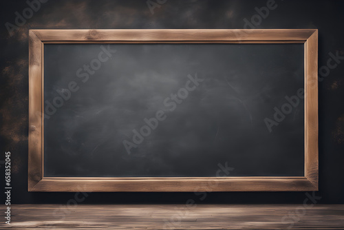 blank blackboard with chalk on blackboard