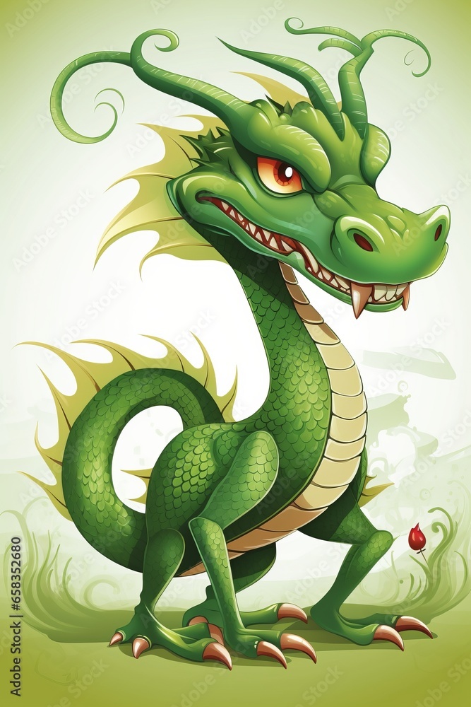 Green Wood dragon, symbol of 2024 Chinese New Year Green Wood dragon, symbol of 2024 Chinese New Year