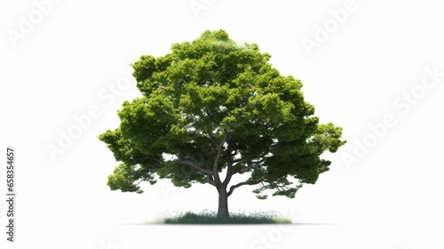 green tree isolated on white.Generative AI