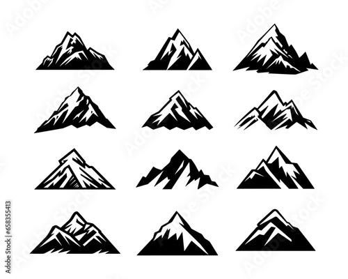 Silhouette Mountain Vector Illustrations Collection