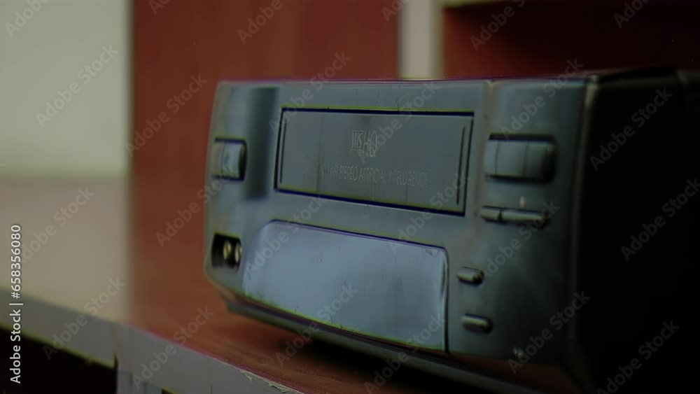Old Video Cassette Recorder, Antique VCR Player. Close Up. Old Video Cassette Recorder, Antique VCR Player. Close Up.