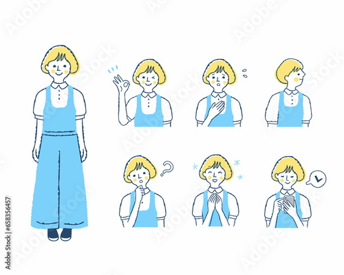女性の表情　バリエーションセット