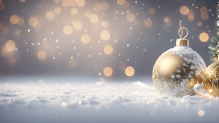 Keuken achterwand Kerstmis motieven patronen Gouden kerstballen met bokeh lichtjes  © Adam
