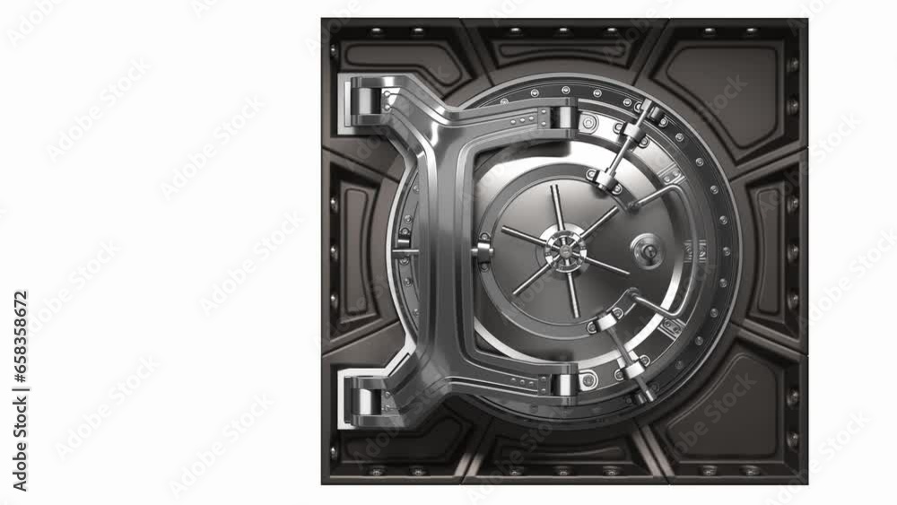 Round steel door of a bank vault. 3d illustration Round steel door of a bank vault. 3d illustration