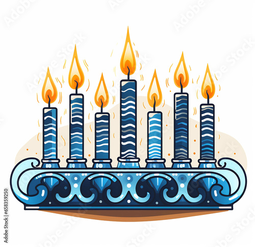 Candle traditional blue illustration
