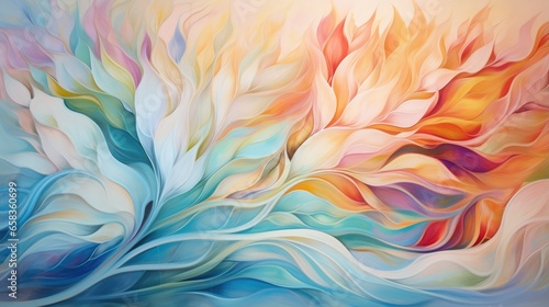 Abstract colorful background with waves, organic art full background