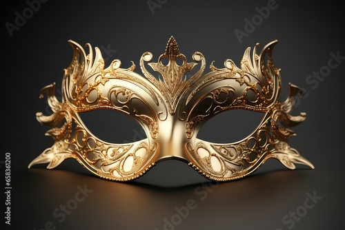 Elegant Golden Venetian Mask. Сoncept 1. Masquerade Ball Fashion 2. Venetian Carnival Traditions 3. Gold-Themed Party Decor 4. Mystery And Allure Of Masks