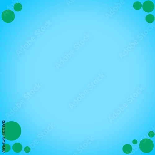 Blue background with green circles in the corners