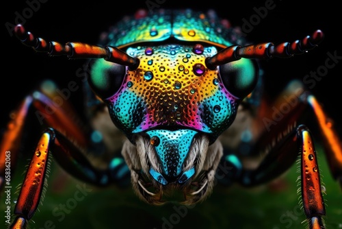 Macro shots of colorful beetle insects  © PinkiePie