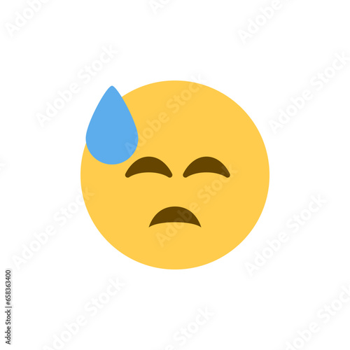 Downcast Face with Sweat