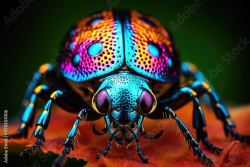 Macro shots of colorful beetle insects  photo