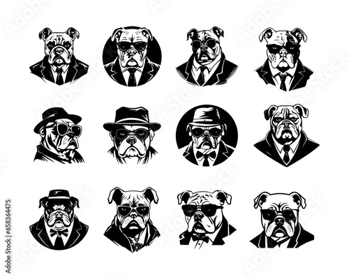 Silhouette Mafia Dog Vector Collection