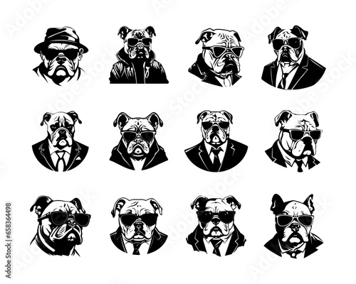 Silhouette Mafia Dog Vector Collection