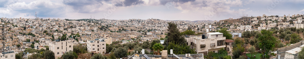Panoramic view of Hebron city, one of the oldest cities in the world