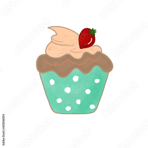 cupcake with strawberry