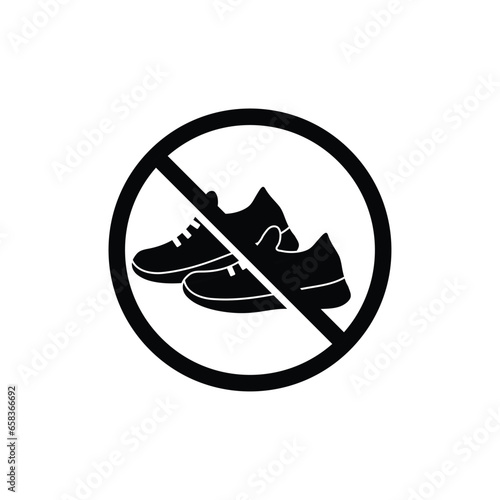 no shoes icon. Prohibited shoes icon .  no Sneakers  icon