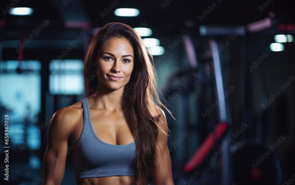 Beautiful woman working out at gym