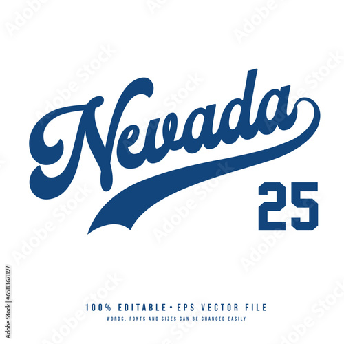 Nevada text effect vector. Editable college t-shirt design printable text effect vector, Nevada 25	