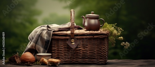 picnic basket made of wicker