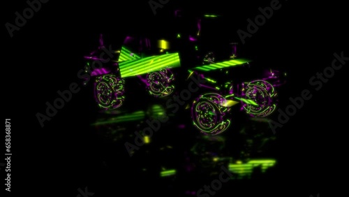 Wallpaper Mural render 3D animation of the model suv miltary on a black background future technology screen Torontodigital.ca