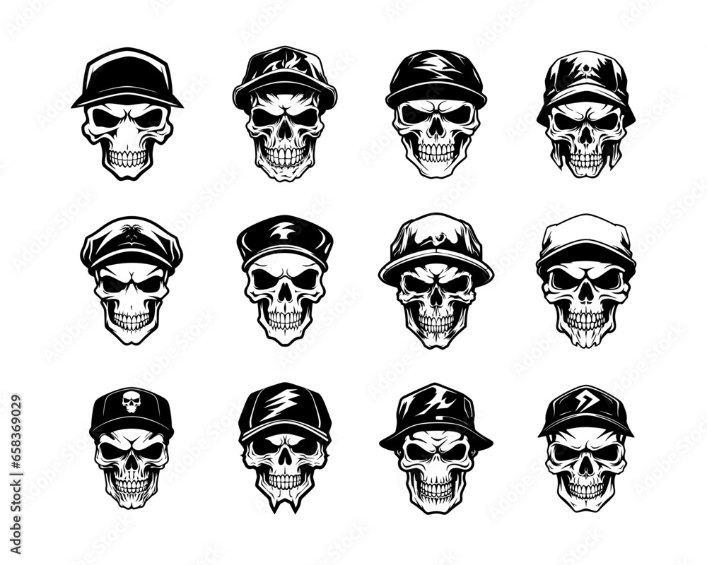Skull Army Vector Collection