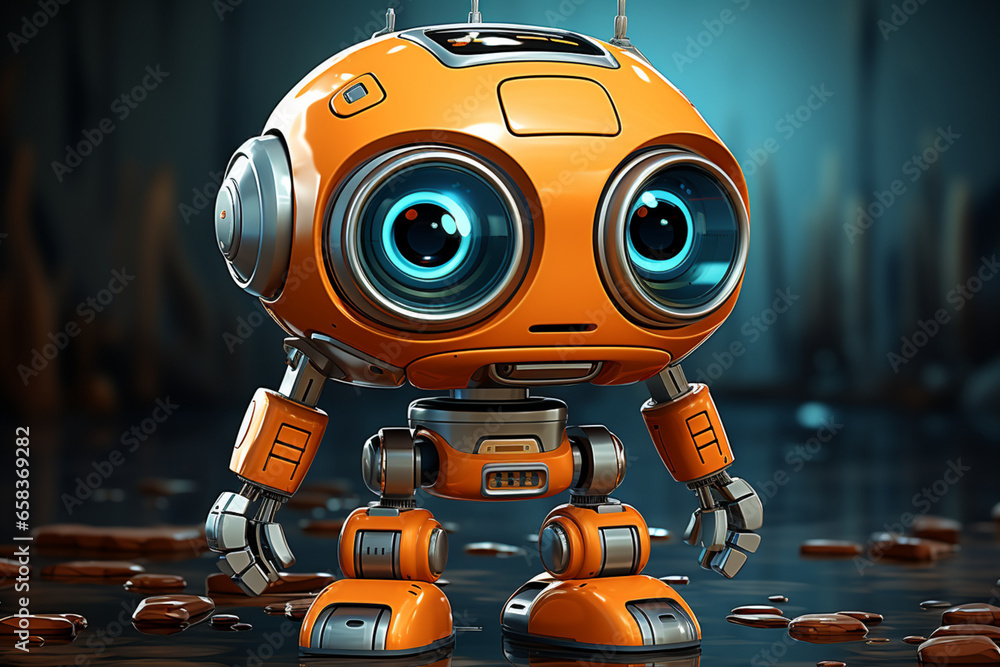 Illustration Retro Active Cartoon Droid Illustration Retro Active Cartoon Droid