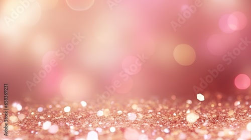  a pink and gold glitter background with a blurry background. generative ai