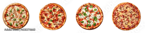Italian Delight: Delicious Pizza Shot from Above, Isolated on Transparent Background, Ideal for Your Menu Presentation