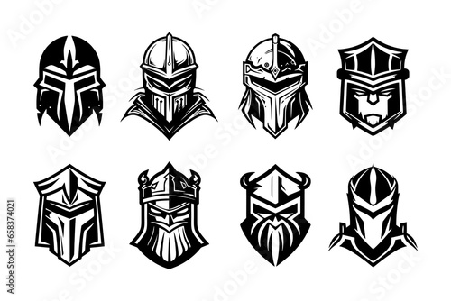 Head Knight Vector Illustrations Collection