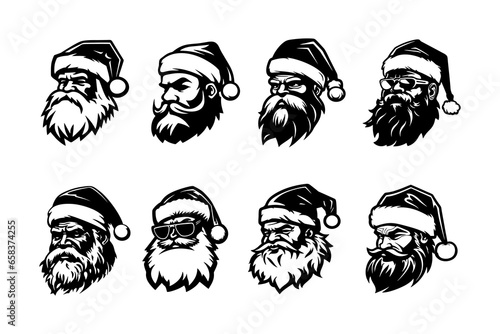 Head Santa Claus Vector Illustrations Collection
