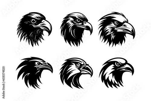 Head Eagle Vector Illustrations Collection