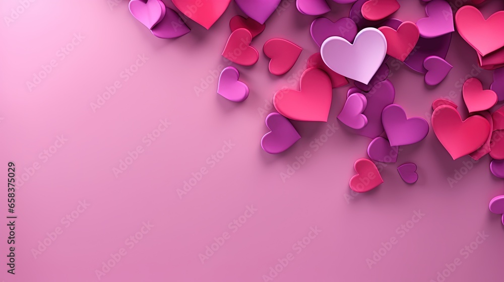 a bunch of pink and purple hearts on a pink background. generative ai a bunch of pink and purple hearts on a pink background. generative ai